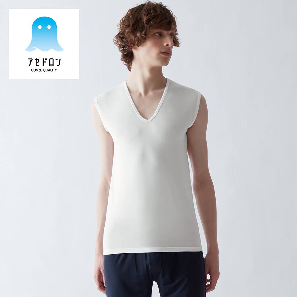 【アセドロン】Vネックスリーブレスシャツ(ノースリーブ)